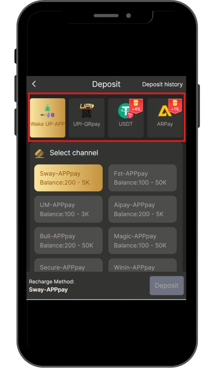 Select Payment method